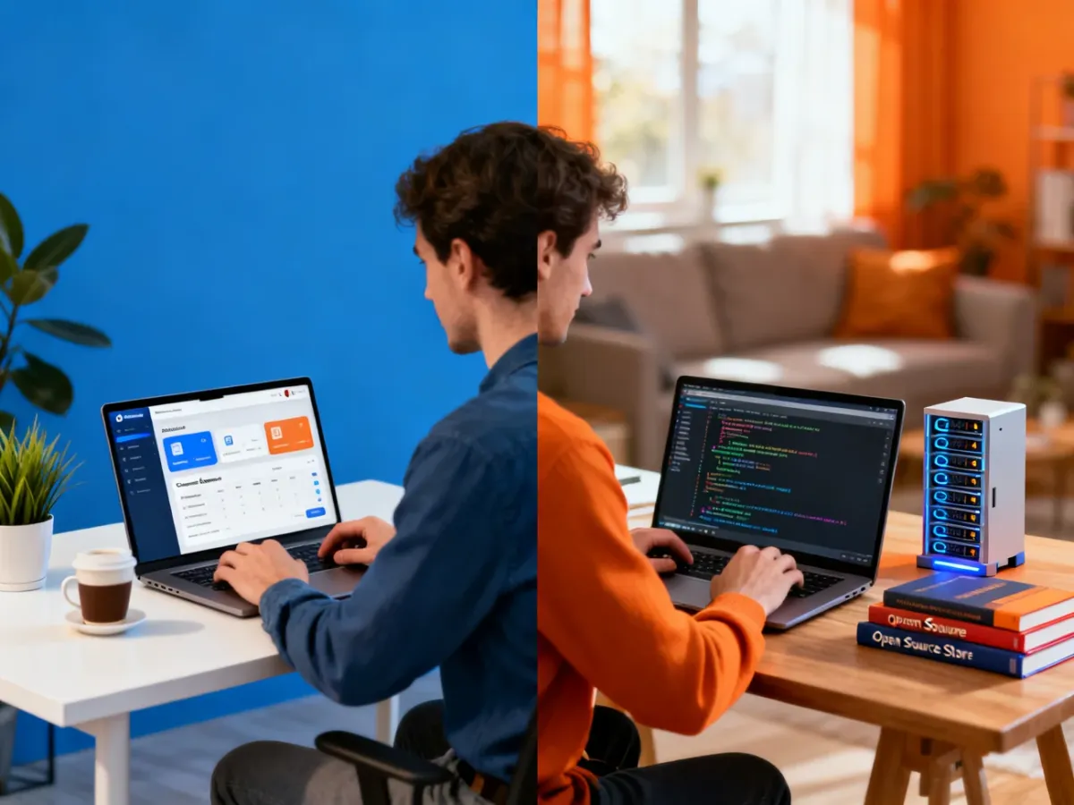 Porównanie prostego sklepu SaaS z technicznym rozwiązaniem Open Source